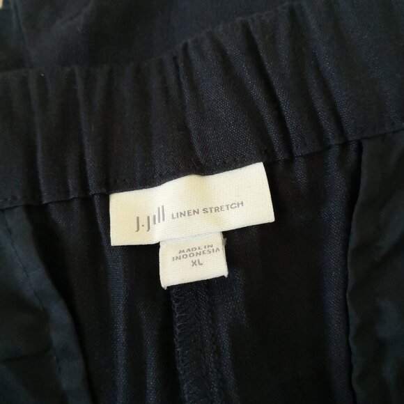 J. Jill Linen Blend Stretchy Tapered Leg Pants Navy Blue Size XL - Picture 5 of 6
